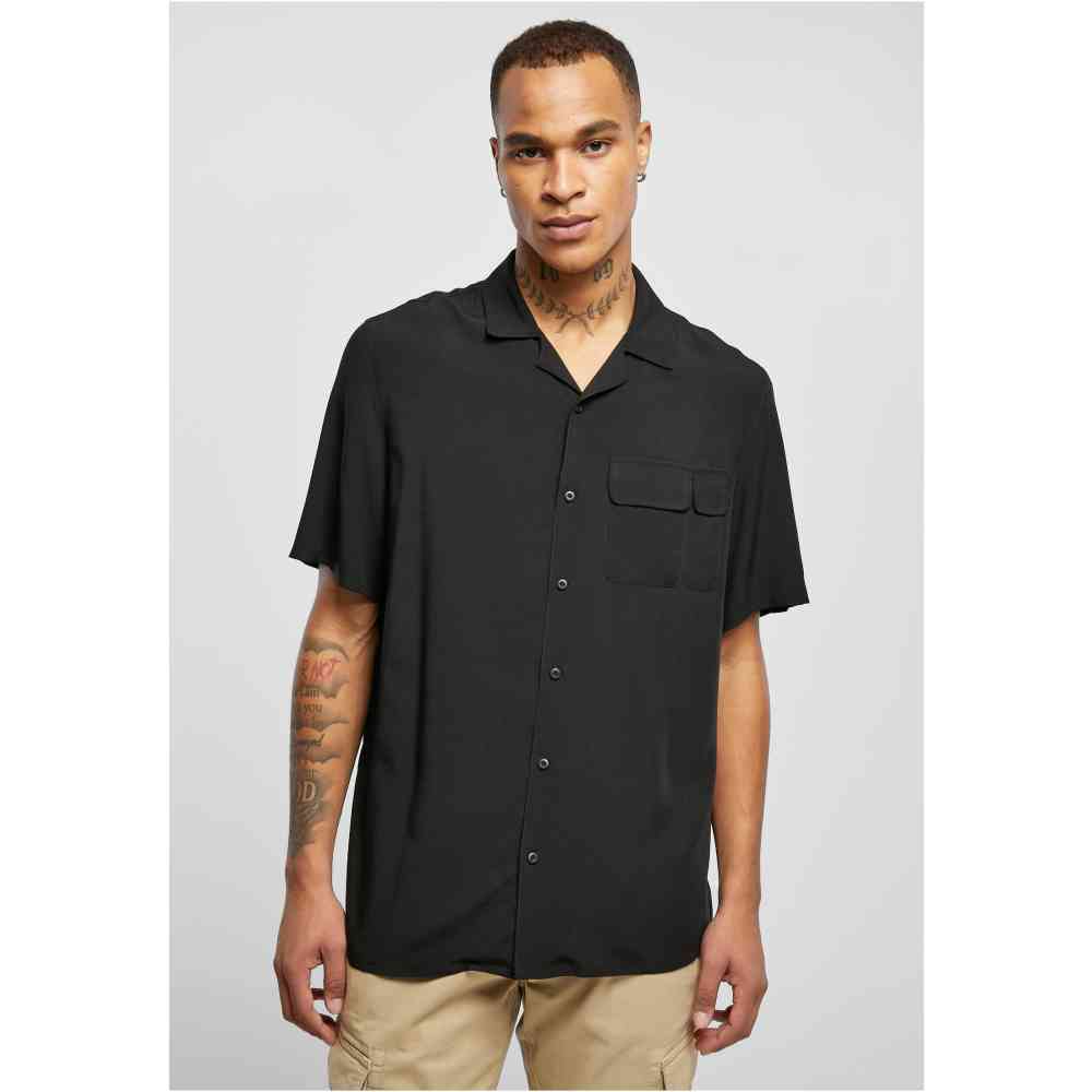 Urban Classics - Viscose Camp Chemisier - Noir